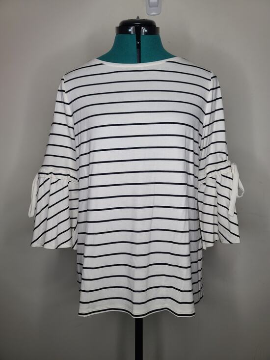 White House Black Market Tops - WHBM White House black market stripe bell sleeve blouse - medium